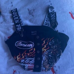 Broken Black Graphic Shoulder Bag